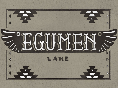 Egumen card culture eagle lake lettering native type wings