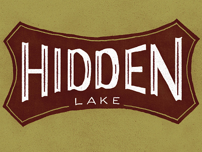 Hidden Lake fishing lake lettering