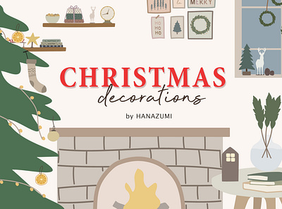 Christmas Winter Decoration Elements abstract branding christmas christmas card cute cute art cute illustration december design elements flat flat design flat illustration illustrations merry merry christmas winter