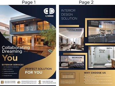 Catalogue for Interior & Exterior Construction company Page 1-4 branding design flat illustration minimal vector