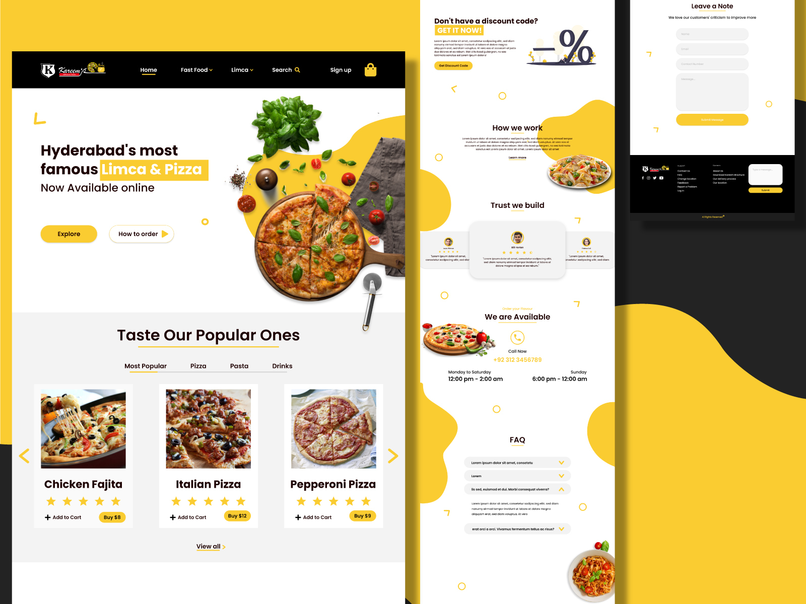 Kareem Pizza 🍕 Food Website UI Design by Abdul Rehman on Dribbble