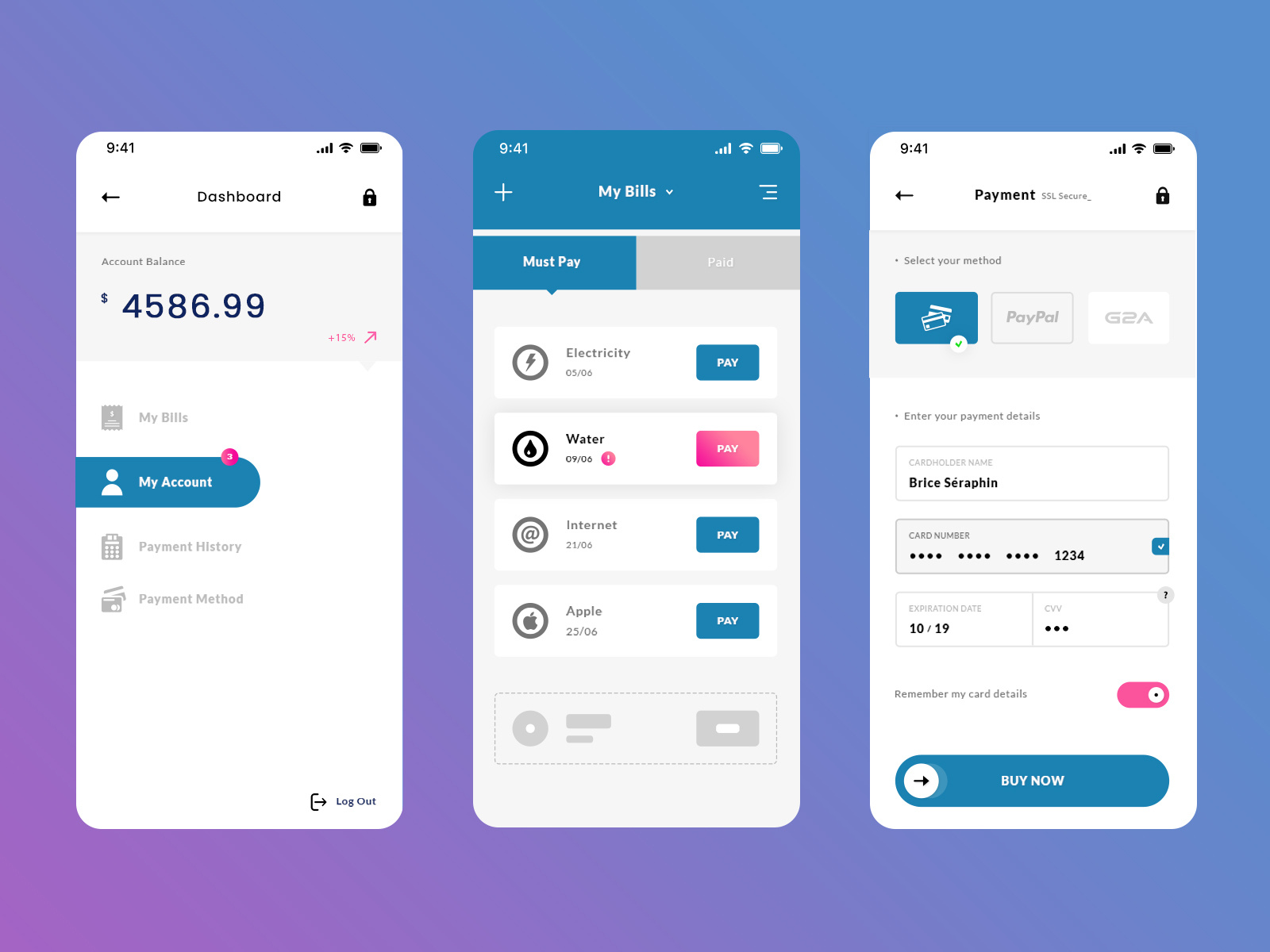 Dribbble - Bill-Pay-Mobile-App-UI.jpg by Chirag Sharma