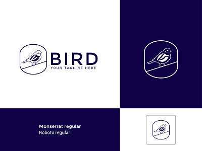 Minimalist bird logo design