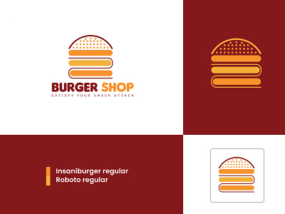 Minimalist burger shop logo design