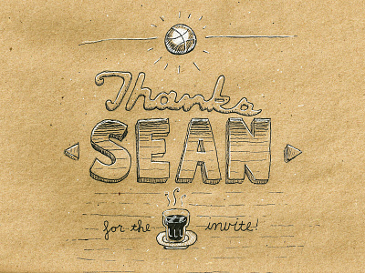Thanks Sean! debut dribbble espresso handdrawn ink invite pen seanherman