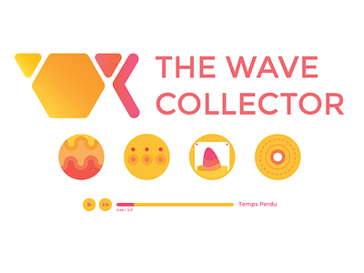 Wave Collector Icons and Web Player electronic music logo portland or the wave collector vector