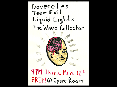 Spare Room show poster illustration ink poster the wave collector