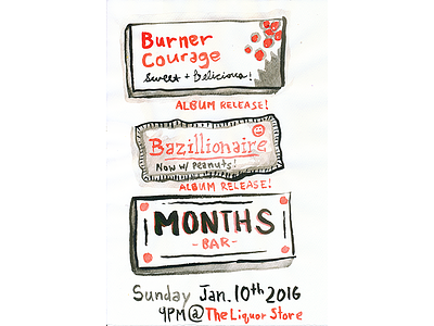 Burner Courage || Bazillionaire || Months - Release Show bazillionaire brush burner courage ink months music portland the liquor store wearemonths