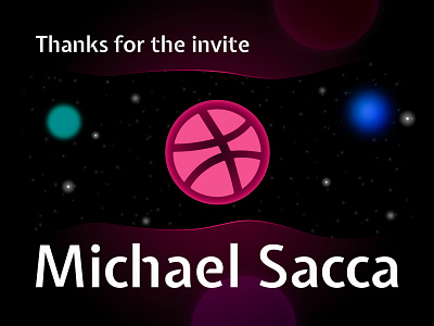 Thank you Michael cosmos design icon illustration invite minimal space vector