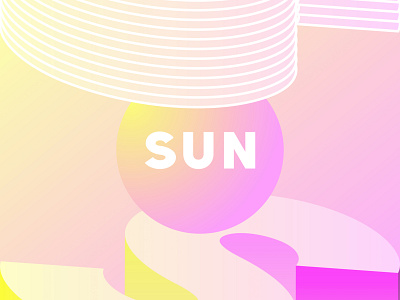 Sun 3d design icon illustration letter minimal sun sunshine typography vector