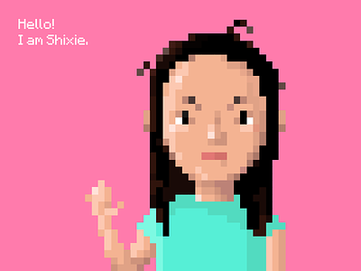 Hello 8-bit character pixels self-portrait