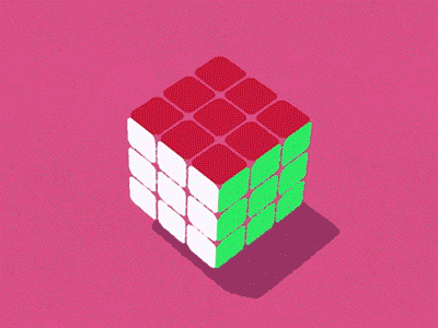 Rubik's Cube 3d animation cel shader design motion puzzle rotation rubiks cube