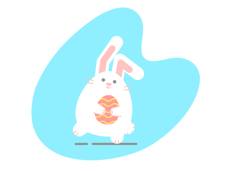 Egg-cited Easter Bunny animal character animal illustration animation 2d cute animal cute animation dancing animal dancing rabbit easter easter bunny easter egg gif animation loop animation lottie animation lottiefiles motion design motion graphics
