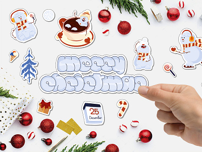 Snowman Stickers / Christmas new year