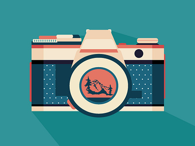 Retro camera branding camera flat illustration graphic design illustration retro camera vector