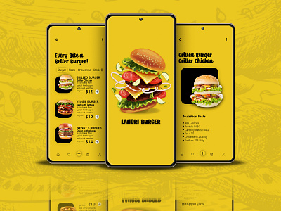 Lahori Burger app burger burger app design design fast food flat food icon ui ux vector web