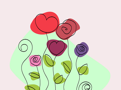 Love flowers graphic design love