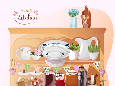 Sweet kitchen дом кухня любовь посуда тепло уют шкаф