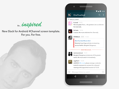 Slack for Android Channel Template (for Sketch)