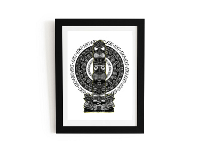 Tiki design illustration logo tiki zentangle art