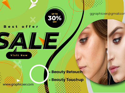 Banner for graphicxer banner beauty retouching color correction design graphic design image editing