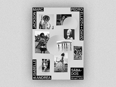 Sábados Day Party - Poster african black and white bold graphic moon noise portuguese stockholm suisse tribal