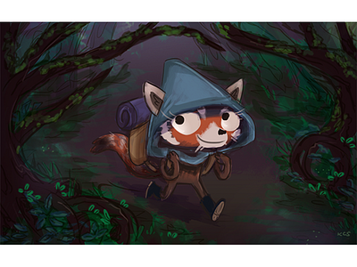 Red Panda Adventurer art drawing illustration red panda video games
