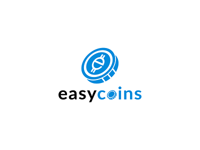 Easy coins logo design branding coins logo creative logo design flat illustration logo logo design minimal minimalist logo modern logo