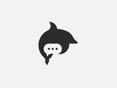 Dolphin chat minimalist logo design by Sujit Debnath on Dribbble