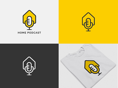 Home podcast minimalist logo design