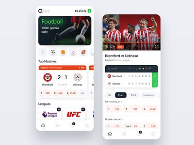Sports Betting iOS App app bet betting ios mobile mobile app sport ui ux