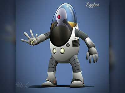 Eggbot Dribbb 2d adobe art design illustration illustrator mikelouis outkkast photoshop robot vector