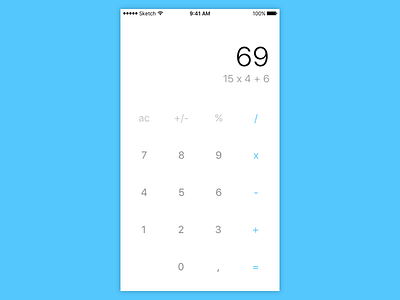 iOS Basic Calculator App Design