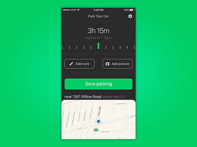 iOS Car Finder App app car finder design ios minimalistic mockup modern screenshot simple simplistic sketch timer