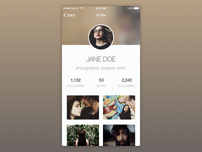 iOS User Profile Screen