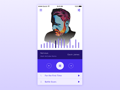 iOS Music Player Screen dailyui day9 ios iphone music music player playback sketch user interface
