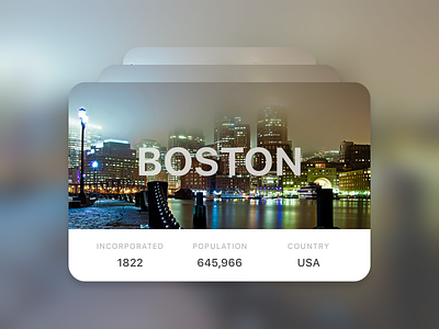Info Card for Cities boston card cards cities dailyui day45 illustration info info card sketch