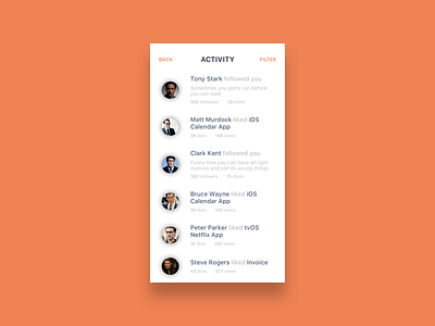 Dribbble Activity Feed for iOS