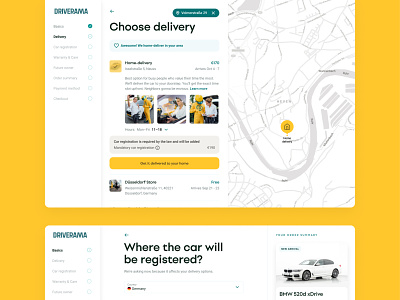 Driverama - Delivery automotive car delivery driverama fresh ui ux webdesign wizard