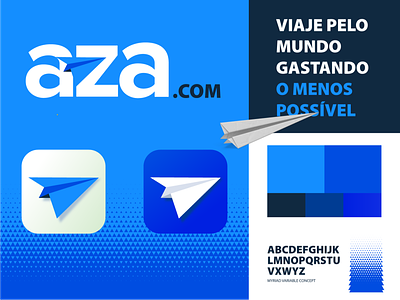 aza.com airplane app app icon blue brand brand identity branding challenge dailyui design logo pay ticket