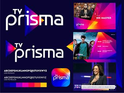 TV Prisma - Channel Brand Identity app app icon brand brand identity branding canal canals challenge channel logo prism television tv