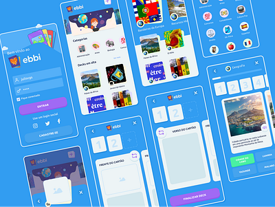 ebbi - Flashcard app anki app cards escola flashcard learn learning app school ui ui design