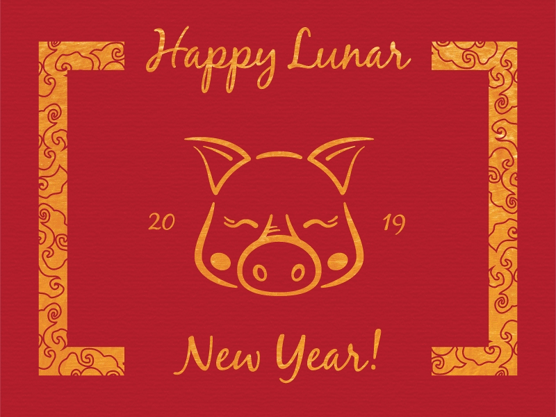 Happy New Year! chinese chinese new year icon illustration new year pattern pig