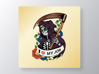 Mexican Muerte character illustration