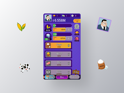 Main screen for clicker game APP