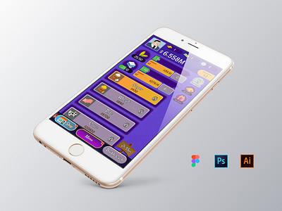 Main screen for clicker game APP