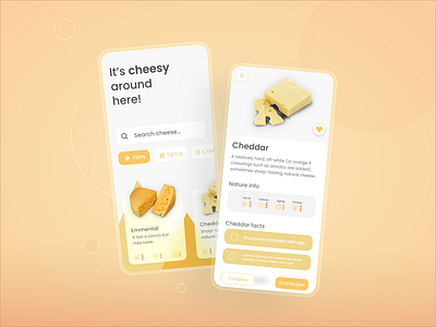 Cheesify - App for cheese lovers cheese mobile app design mobile ui