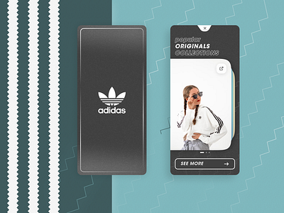 Adidas Originals - fashion collection - vintage design branding design fashion design figma mobile app design mobile ui