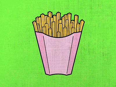 Alphabet - F (6/26) affinity designer alphabet flashcard food fries green illustration vector
