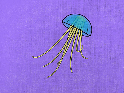 Alphabet - J (10/26) affinity designer alphabet flashcard illustration jellyfish lines ocean purple vector